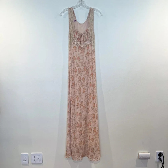 Hansen & Gretel Cream Floral Lace Bohemian Classic Girly Slip Maxi Dress Medium - Picture 2 of 10